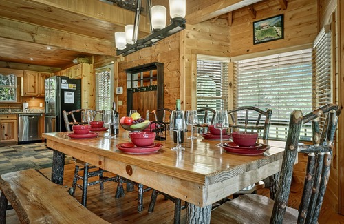 Morganton Cabin | Meadow Creek - Pet-friendly retreat with rambling creek, hot tub, fire-pit, WiFi, and sprawling manicured meadow land for serene relaxation