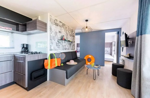 Asserac House | Mobilheim Premium Meerblick 4 Zimmer 6 Personen + TV 2 Badezimmer