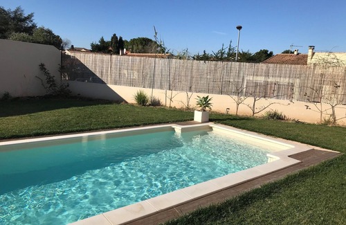 Fleury Villa | Modern 3 bedroom, 2 bathroom villa, private garden & pool, 10 minutes from beach