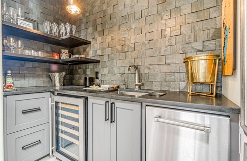 Burnet House | Modern charmer with gleaming lake views, pool, fireplace, & grill - dog-friendly
