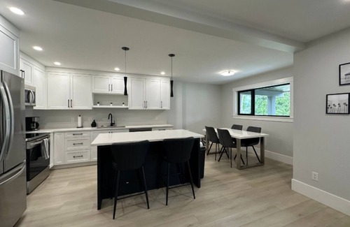 Youbou Condo | Modern Lakefront Retreat with Private Sauna & Scenic Views