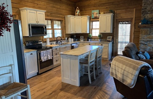 Falls of Rough Cabin | Modern Lakefront Log Cabin on Rough River Lake