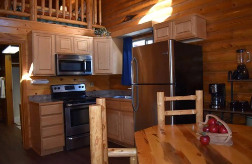 Ahsahka Cabin | Modern log cabin with a cozy cabin feel along the Clearwater River.
