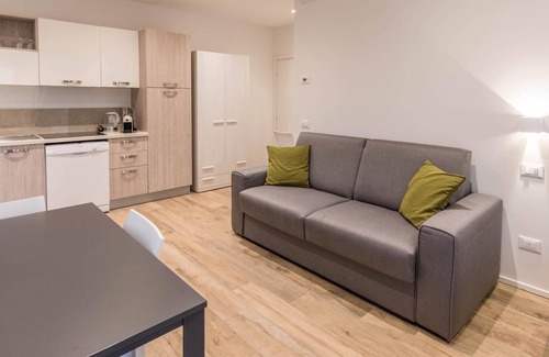 Arco Apartment | Modern River Studio Apartment with Mountain View in Central Location; Parking Available