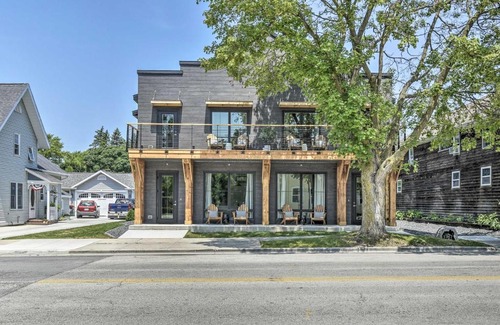 Elkhart Lake House | Modern Townhome with Deck - half Mi to Elkhart Lake!