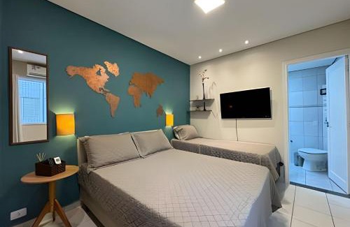 Gonzaga Apartment | Moderno Apto no Gonzaga a UMA quadra da Praia