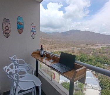 Soacha Apartment | Moderno, vista al mar, AC, Wifi200MB,5Min Aeropuerto