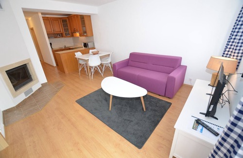 Nove Chalupy Apartment | Modish Apartment with Terrace, Garden Furniture, Heating