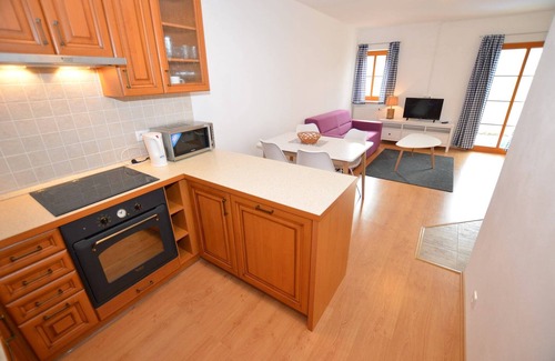 Nove Chalupy Apartment | Modish Apartment with Terrace, Garden Furniture, Heating