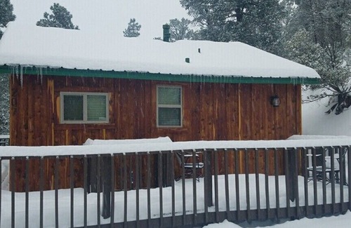 Ruidoso Cabin | Mountain-side Cabin with hot tub! Close To Town And Skiing on 1.1 acres.