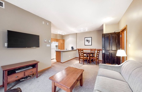 Village North Condo | Mountain view condo with hot tubs, outdoor pool & gym - walk to lifts