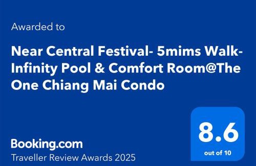 San Sai Apartment | Near Central Festival- 5mims Walk- Infinity Pool & Comfort Room@The One Chiang Mai Condo