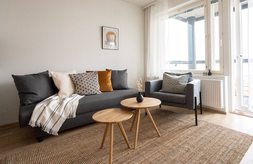 Tampere Apartment | New 1BR with balcony and lake view