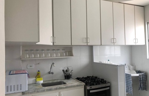 Jardim Centenario Apartment | New apartment, Guaruja, Cove. Cond. Closed with pool for 6 people.