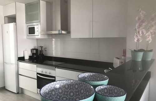 Mar de Pulpi Apartment | New LUXURY IBIZA style apartment + ROOF TERRACE @ BEACH & VILLAGE, sports & golf