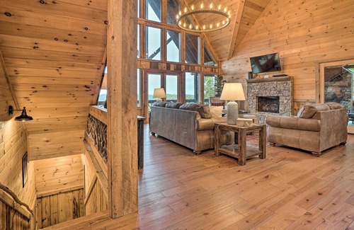 Ridges Over the Lake Cabin | NEW! Mtn View Chalet w/ Hot Tub, Game Room + More!