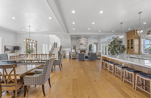 Mapleton House | New resort-style vacation property with ponds, pool, sport court and theater