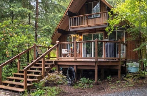 Paradise Estates Cabin | Nisqually Nest Mt Rainier hot tub and sauna