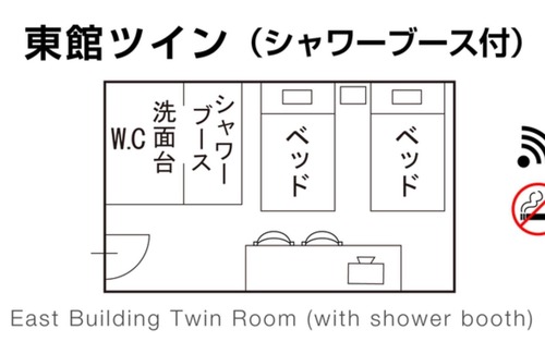 Matsuyama House | Nonsmoking East Building Twin Shower booth / Matsuyama Ehime