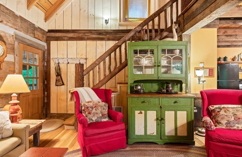 Gnaw Bone Cabin | Nostalgic log cabin antique furnishings nestled in wooded serenity Pet Friendly!