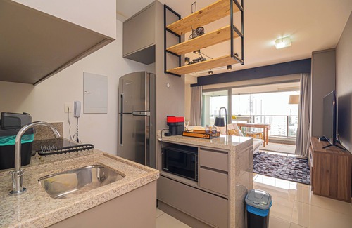 Brooklin Paulista Apartment | Nude - Famous Apartment in Habitarte Brooklin for 3 people