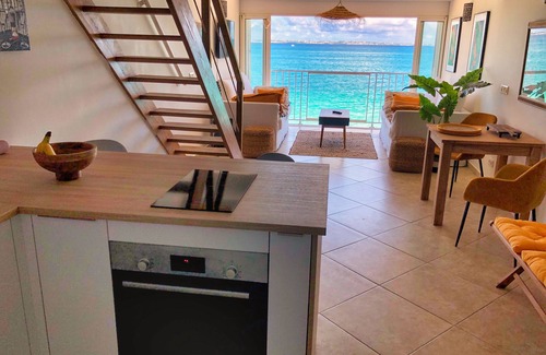 Grand Case Apartment | OCEAN SOUNDS : one bedroom two floor beach apartment with a stunning view
