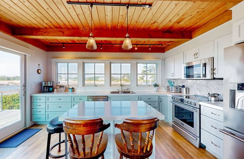 Biddeford House | Oceanfront home with stunning views of the cove & sunset, steps to the beach