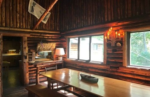 Southport House | Oceanfront Log Cabin with Dock on Southport Island - 7 acres with westerly views
