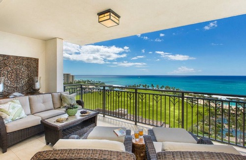 Ko Olina Condo | Oceanfront Penthouse Villa - walk to the beach and gorgeous sunset views!