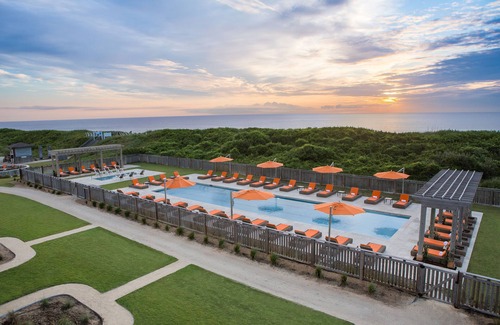 Duck Apartment | Oceanview King Suite | Private Beach + Sunset