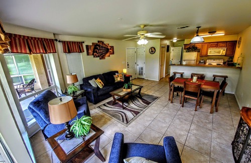 New Braunfels Condo | Off the Hook Chardonnay Getaway, Watewheel Condos On The River, pet friendly