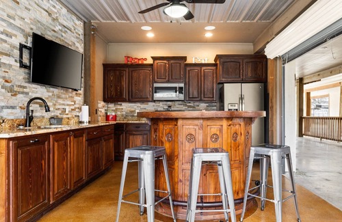 New Braunfels House | Open to Guests, Praying for TX - Riverfront Retreat, Outdoor Bar & Kitchen, Grill, Two Large Decks