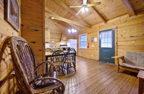 Broken Bow Cabin | Orange Blossom 1 Bedroom Cabin Sleeps 6, Stocked Pond off Deck.