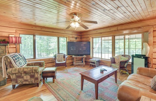Grantsburg Cabin | Peaceful Grantsburg Log Cabin w/ Patio + Fire Pit!