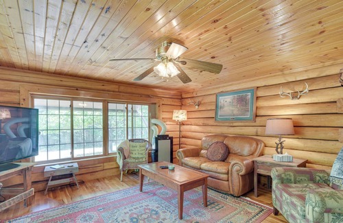 Grantsburg Cabin | Peaceful Grantsburg Log Cabin w/ Patio + Fire Pit!