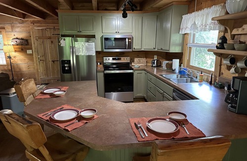 Deep Gap Cabin | Peaceful Real Log Cabin Rushing Trout Stream Brand New Jacuzzi Hot Tub