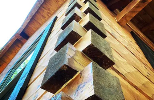 Logan Cabin | Persimmon - Hand hewn private log cabin with views