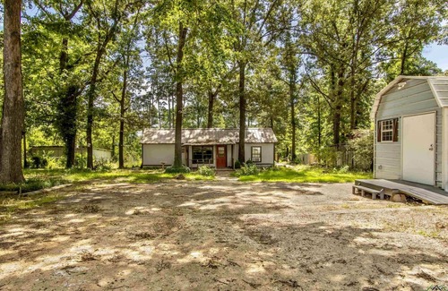 Ore City Apartment | Pet-friendly studio cabin w/shared pool, firepit, lake access