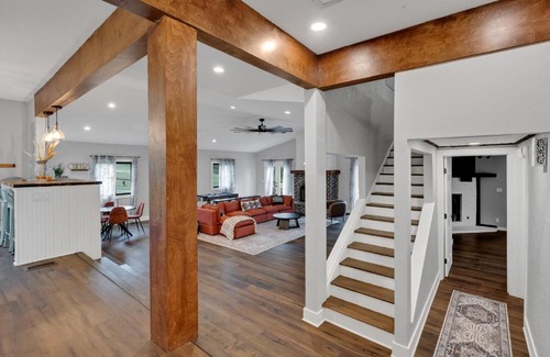 Tulsa House | Pool Table, Fireplace, Patio, Office