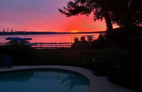 Lakewood House | Premier Home on Chautauqua Lake with beautiful covered deck, pool and dock.