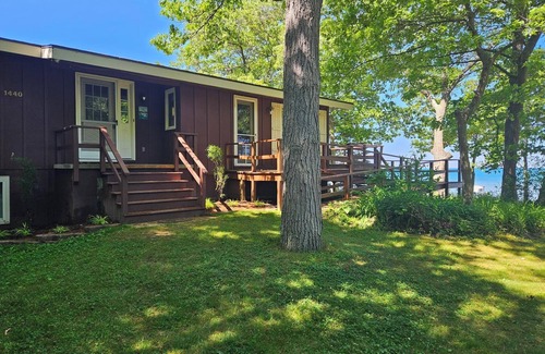 Port Austin House | Private Beach - Waterfront home with picture windows, large deck & amazing views