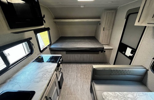 Martinsville RV Rental | Private campground with camper rental in charming Ridgeway