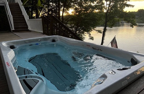 Berrien Springs House | Private dock, Boat, hot tub, fire pit, kayaks, swim island, Notre Dame, wineries