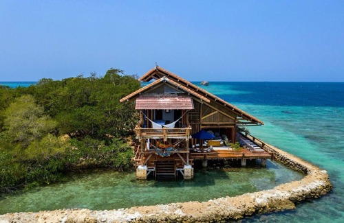 Rosario Islands Villa | Private Island Retreat with Natural Pool & 360° Ocean Views - Near Cartagena