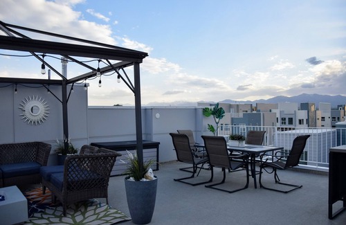 West Valley City House | Private rooftop patio on stylish 4 level townhome