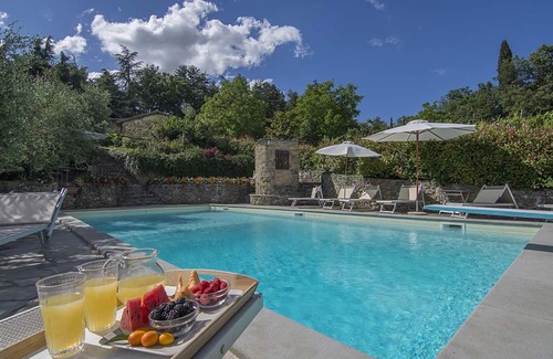 Borgo San Lorenzo Villa | Private Villa with A/C, WIFI, hot tub, sauna, private pool, TV, patio, panoramic view, parking