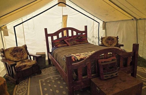 Saddlestring House | Prospector Wall Tent, Prospector Wall Tent by the Stream