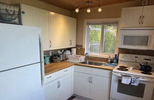 Mayne Island Cottage | Quiet hilltop first getaway with an amazing mountain and ocean view.