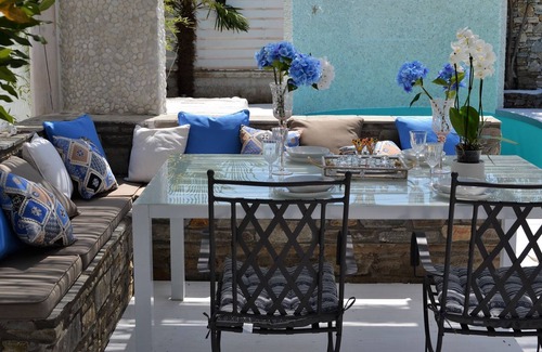 Megalos Prinos Villa | R 215 Elegant Luxury Beachfront Villa with Luxurious Pool, Outdoor BBQ and magnificent views at the