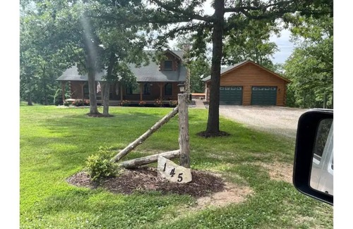 Bourbon Cabin | Real Log Cabin with Seasonal Pool and Hot Tub near Blue Springs Ranch